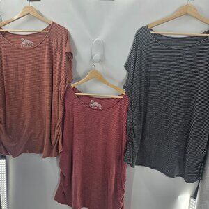 Sahalie Bundle of 3 Round Neck Short Sleeved Striped Tops Size 2x